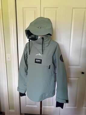 DOPE Snow Ski Jacket in Sage Green with Black Trim